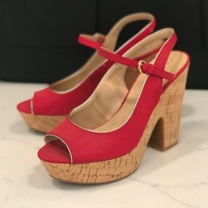 Tahari Misha Wedge - Red